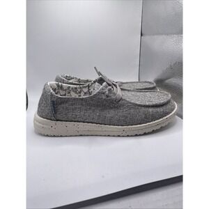 Hey Dude Women's Wendy L Linen Loafers, Iron, 5 US New No‎ Tags